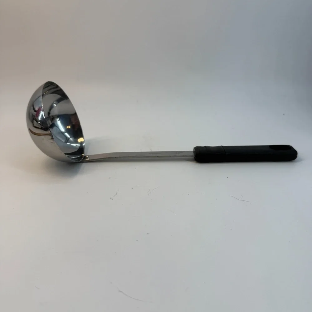 Vintage Ekco BEST RESULTS Stainless Steel Soup Ladle Black Handle Made‎ in USA
